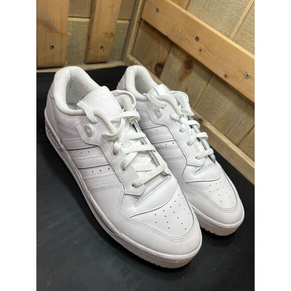 Adidas Mens White Sneakers Low-Top Size 11.5 Comfortable Casual Shoes Classic - Picture 2 of 9